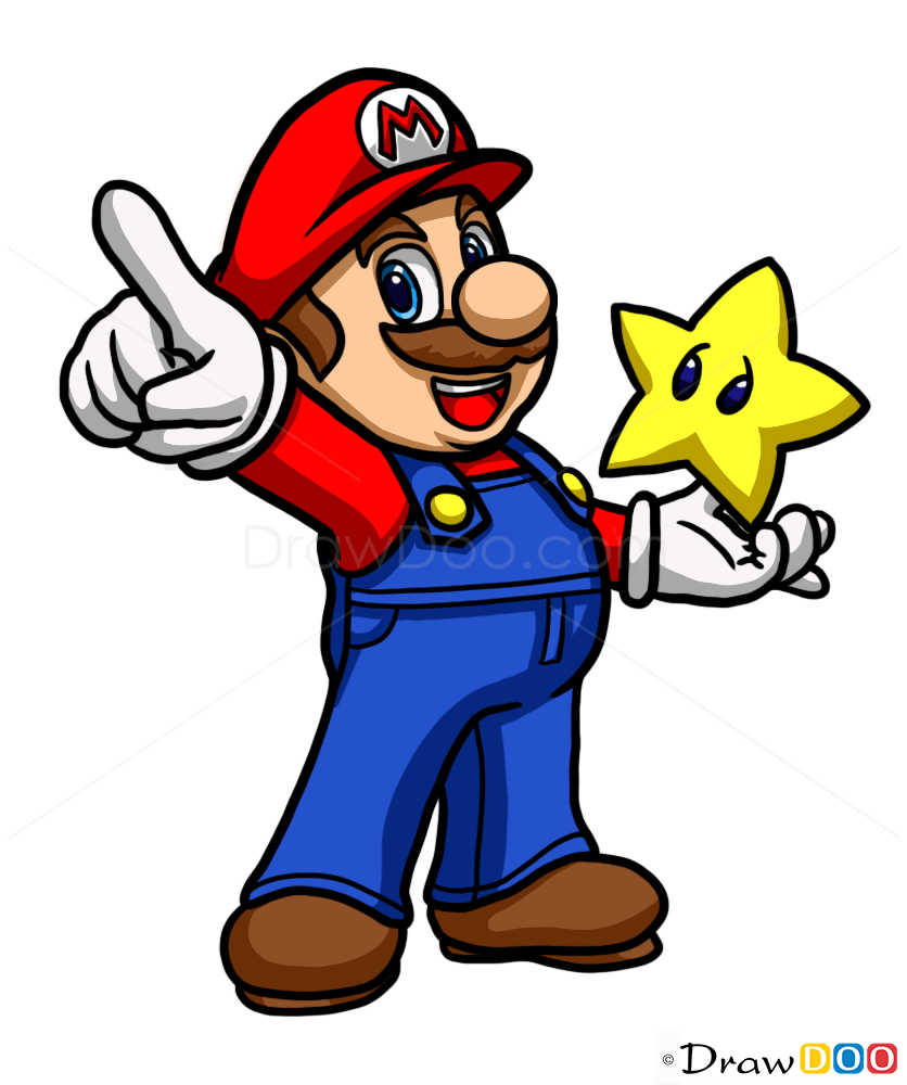 How to Draw Super Mario, Cartoon Characters How to Draw, Drawing