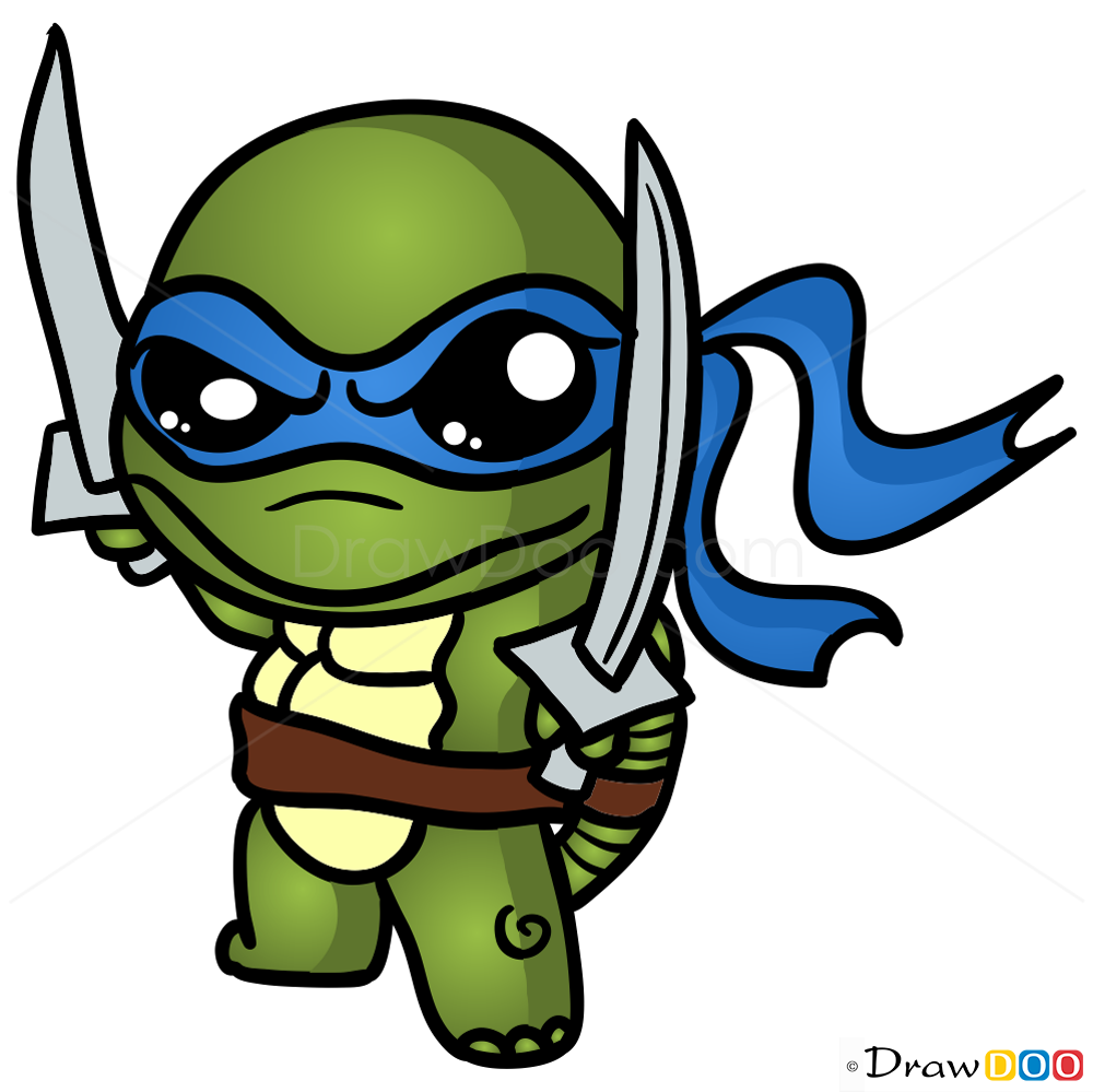 How to Draw Ninja Turtle Chibi