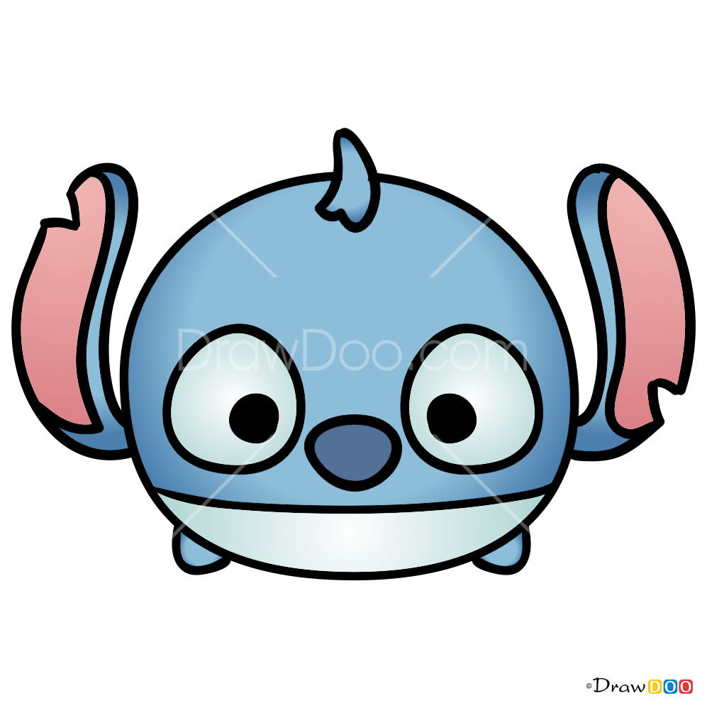 How To Draw Stitch Disney Tsum Tsum Continue drawing the lines so they curve down and end on top of stitch's head. drawdoo