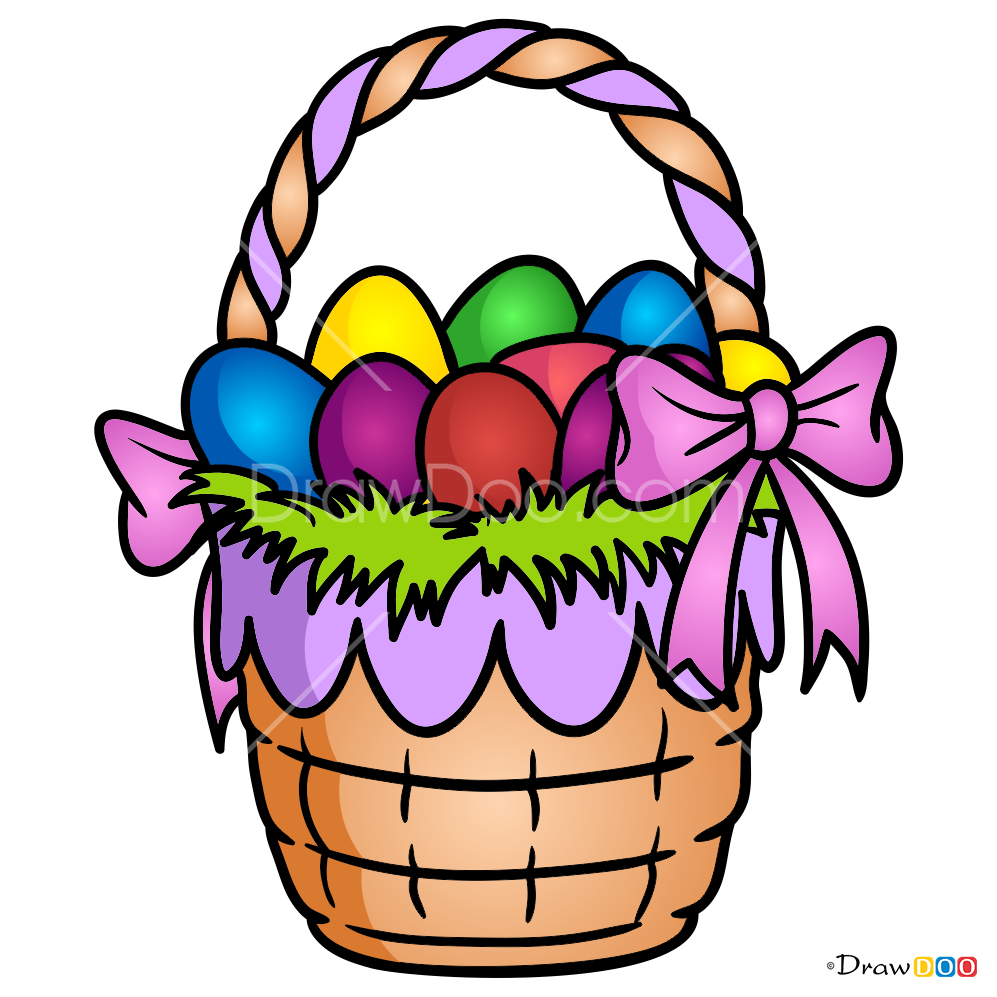 How to Draw Easter Basket, Easter