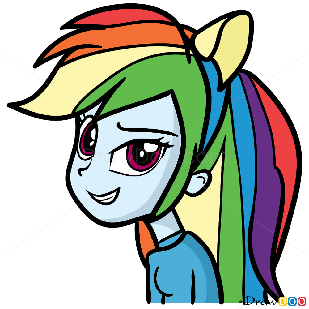How To Draw Rainbow Dash Step By Step
