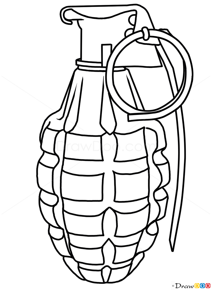 How to Draw Grenade, Guns and Pistols How to Draw, Drawing Ideas