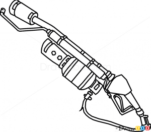 How to Draw Flamethrower, Guns and Pistols