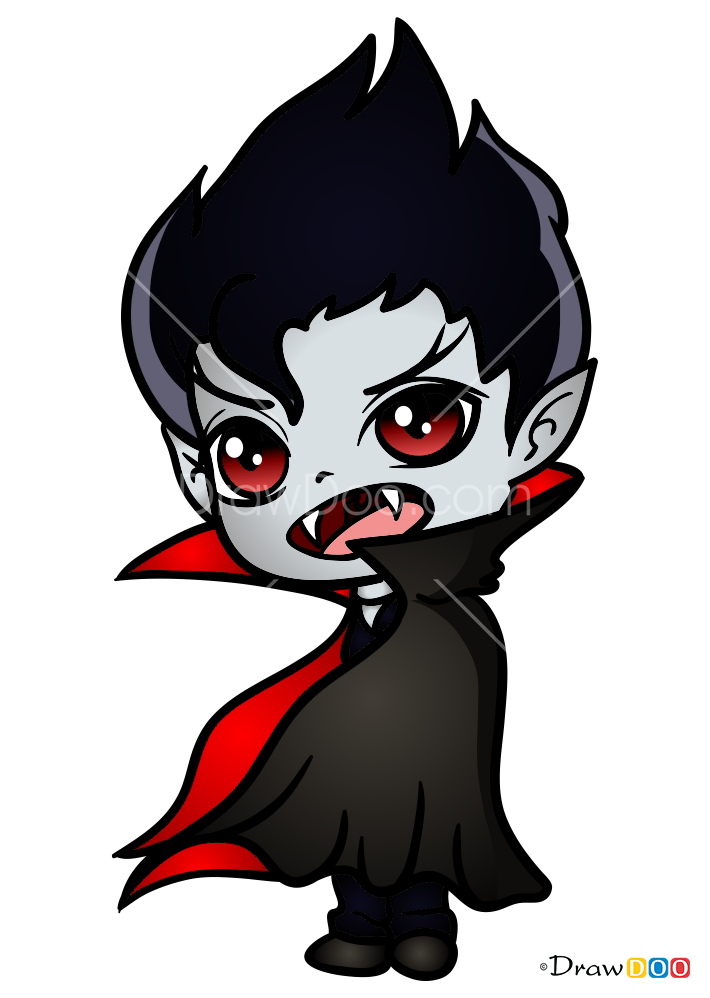 Cartoon Vampire Drawing - How To Draw A Cartoon Vampire Step By Step