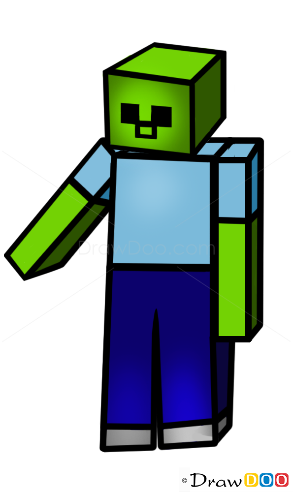 How to Draw a Minecraft Zombie, How to Draw Minecraft Characters