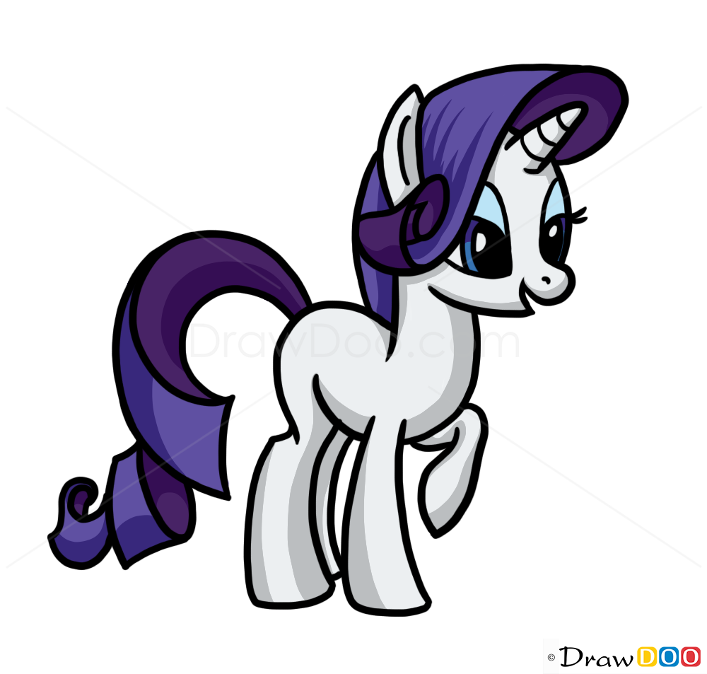 How to Draw Rarity, My Little Pony How to Draw, Drawing Ideas, Draw