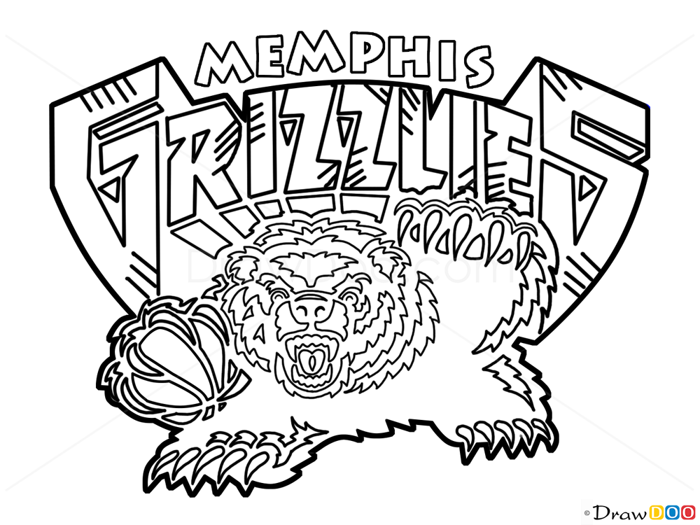 How To Draw Memphis Grizzlies Basketball Logos How To Draw Drawing