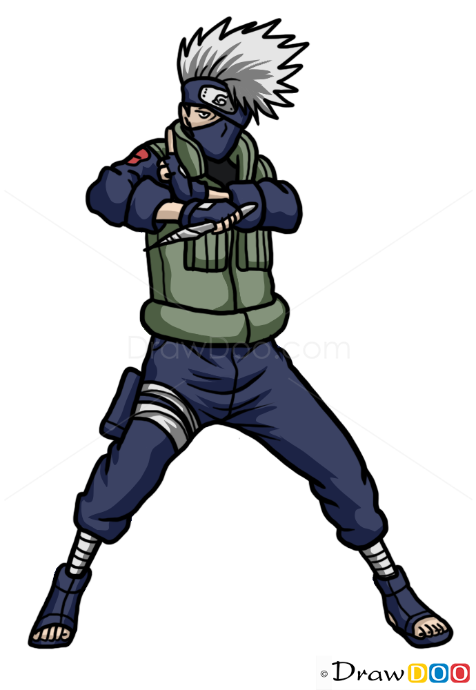 How to Draw Kakashi Hatake, Naruto - How to Draw, Drawing Ideas, Draw