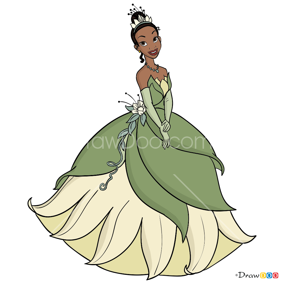 Simple How To Draw Tiana Sketch with Pencil