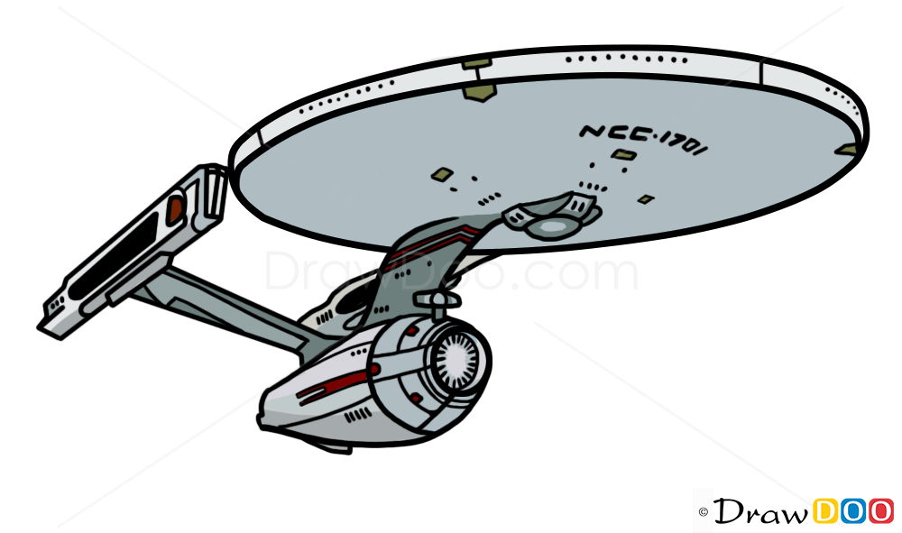 How to Draw USS Enterprise, Star Trek, Spaceships - How to Draw