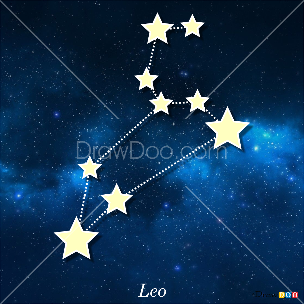 how to draw leo the lion constellation