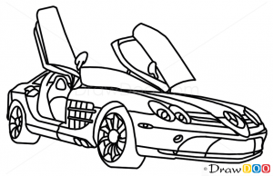 How to draw a mercedes slr mclaren step by step #5