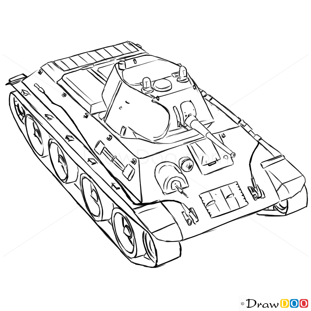 how to draw a military tank step by step 3d