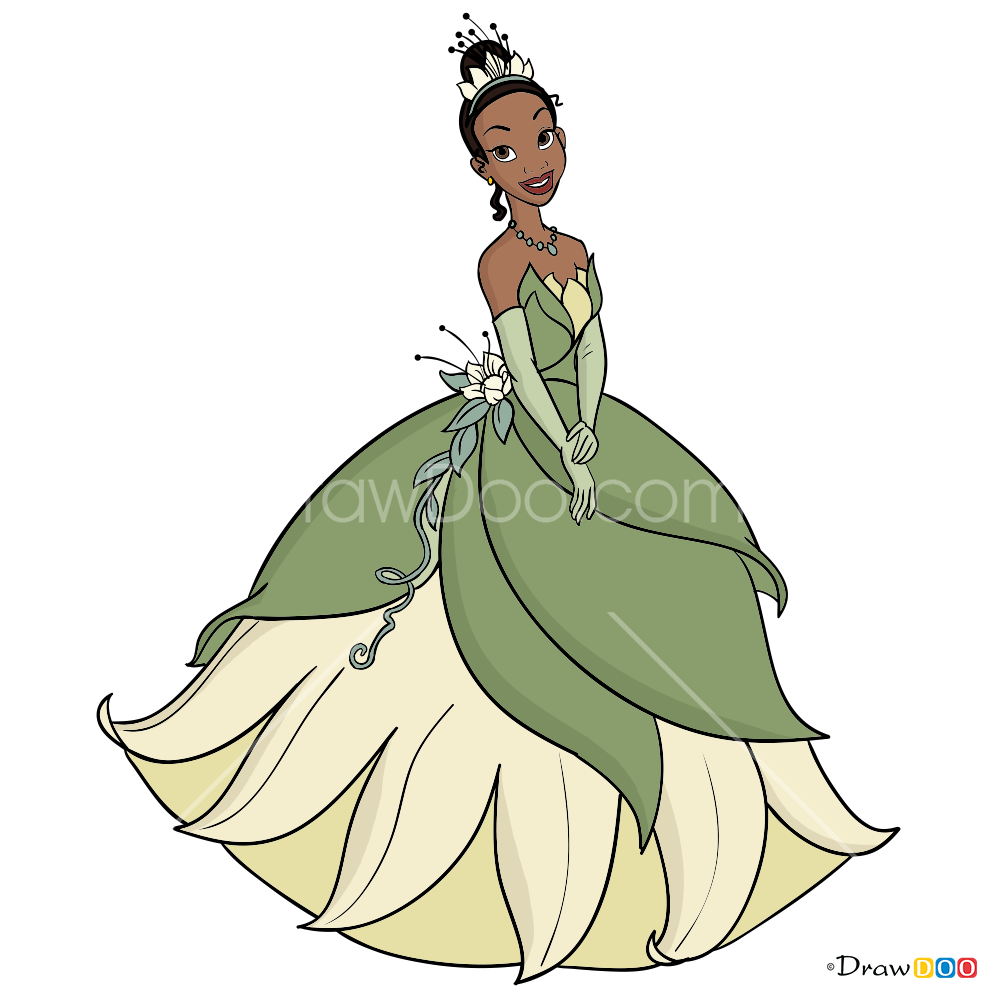 princess tiana dress drawing Princess Tiana