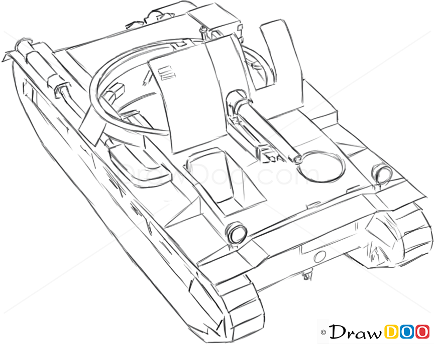 How To Draw A Ww1 Tank Step By Step